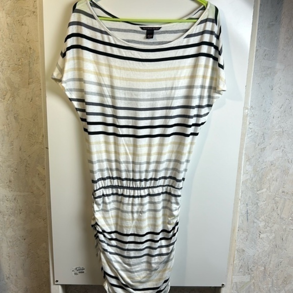 Victoria's Secret striped ruched sides dress